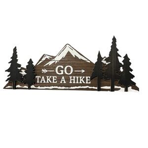 Rustic Brown and Black Mountain Wall Decor .